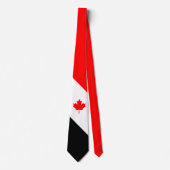 Canadese Esdoorn op Rood Wit Zwart Stropdas (Voorkant)