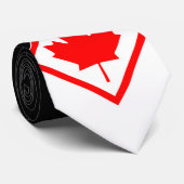 Canadese Esdoorn op Zwart en Wit Stropdas (Opgerold)