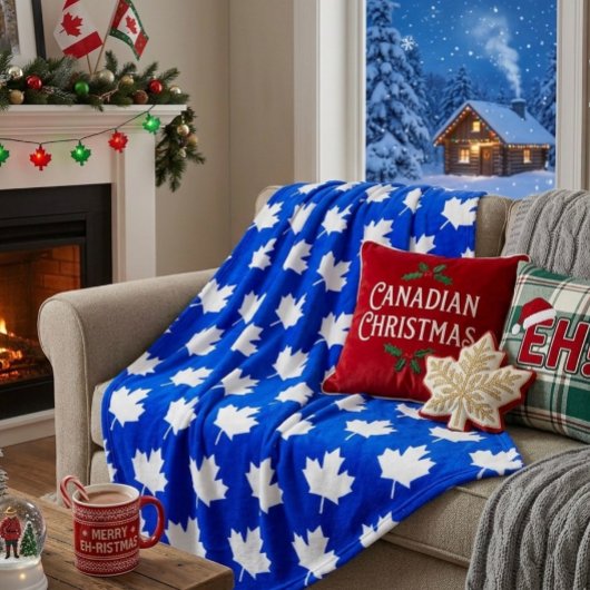 Canadese esdoornblad. CANADA. Patriottisch. Fleece Deken