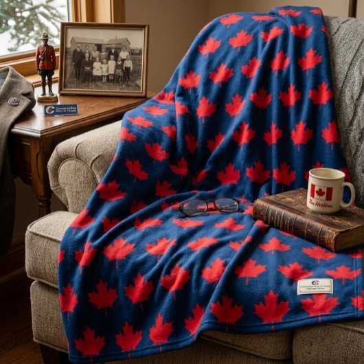Canadese esdoornblad. CANADA. Patriottisch.  Fleece Deken