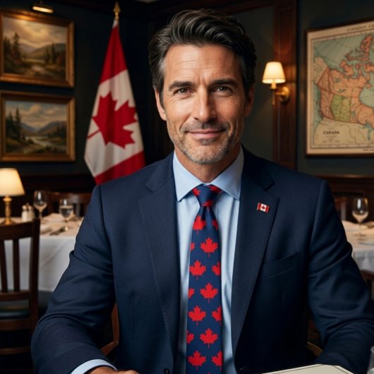 Canadese esdoornblad. CANADA. Patriottisch. Stropdas