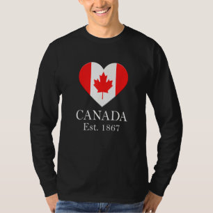 Canadese Esdoornblad Hart Vlag Canada T-shirt
