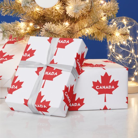 Canadese Esdoornblad Inpakpapier – Rood Canada (Feestdagen)
