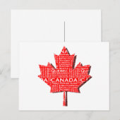 Canadese esdoornblad met tekst briefkaart (Voorkant / Achterkant)