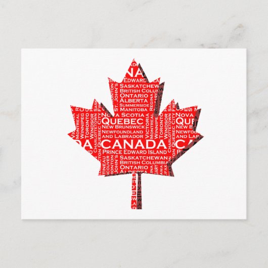 Canadese esdoornblad met tekst briefkaart (Voorkant)