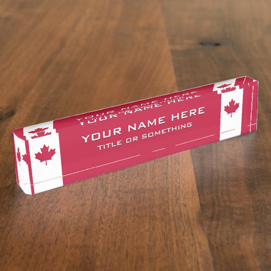 Canadese Esdoornblad Naambordje (Zijkant)