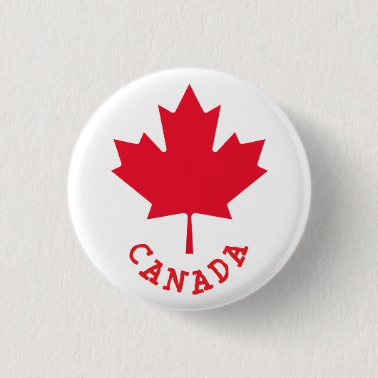 Canadese esdoornblad ronde button 3,2 cm (Voorkant)