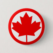Canadese Esdoornblad Ronde Button 5,7 Cm (Voorkant)