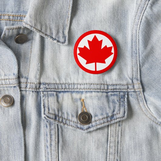Canadese Esdoornblad Ronde Button 5,7 Cm (In situ)