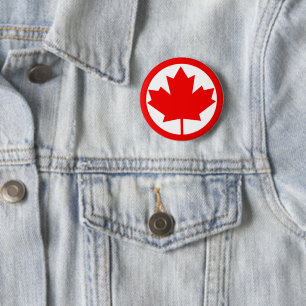 Canadese Esdoornblad Ronde Button 5,7 Cm