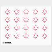 Canadese esdoornblad ronde sticker (Vel)