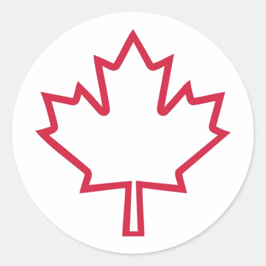 Canadese esdoornblad ronde sticker (Voorkant)