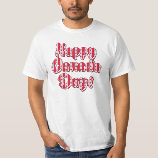 Canadese esdoornblad Vlag Happy Canada Day T-shirt (Voorkant)