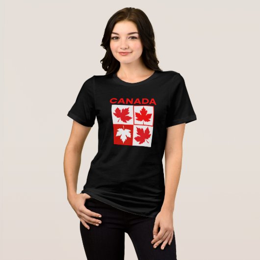 Canadese esdoornbladeren Tri-Blend shirt (Voorkant volledig)
