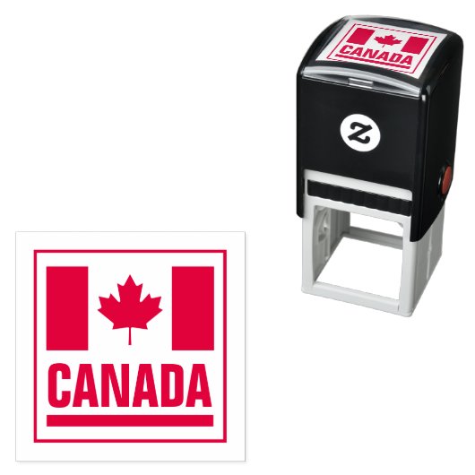 Canadese esdoornbladvlag van Canada Zelfinktende Stempel (In situ)
