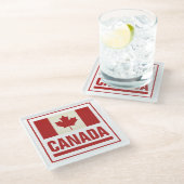 Canadese esdoornvlag van Canada Glazen Onderzetter (Schuin)