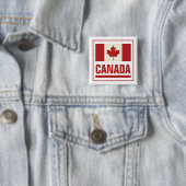 Canadese esdoornvlag van Canada Vierkante Button 5,1 Cm (In situ)