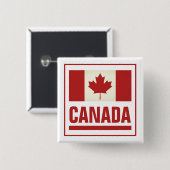  Canadese esdoornvlag van Canada Vierkante Button 5,1 Cm (Voorkant /achterkant)