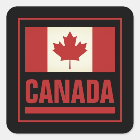  Canadese esdoornvlag van Canada Vierkante Sticker (Voorkant)