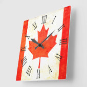 Canadese esple leaf vlag roman nummuurklok vierkante klok (Hoek)