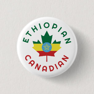 Canadese Ethiopische roots Ronde Button 3,2 Cm