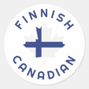 Canadese Finse roots Ronde Sticker