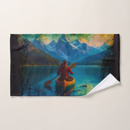 Canadese First Nations Paddler en Kano Handdoek (Handdoek)