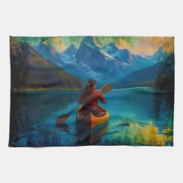 Canadese First Nations Paddler en Kano Theedoek