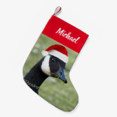 Canadese gans draagt rode kerstmuts met naam kleine kerstsok (Voorkant (Hangend))