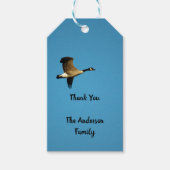 Canadese gans in vlucht cadeaulabel (Voorkant)