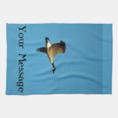 Canadese gans in vlucht theedoek (Horizontaal)