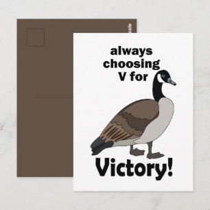 Canadese Gans Kiest Altijd V Voor Overwinning Briefkaart