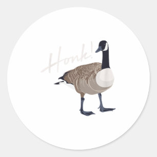 Canadese Gans T-shirt Honk Grappig Schattig Vogel Ronde Sticker