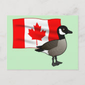 Canadese Gans & Vlag Briefkaart (Voorkant)
