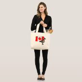 Canadese Gans & Vlag Grote Tote Bag (Voorkant (model))