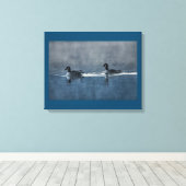 Canadese Ganzen aan het Meer Canvas Print (Insitu (Houten vloer))