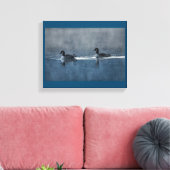 Canadese Ganzen aan het Meer Canvas Print (Insitu (Woonkamer))