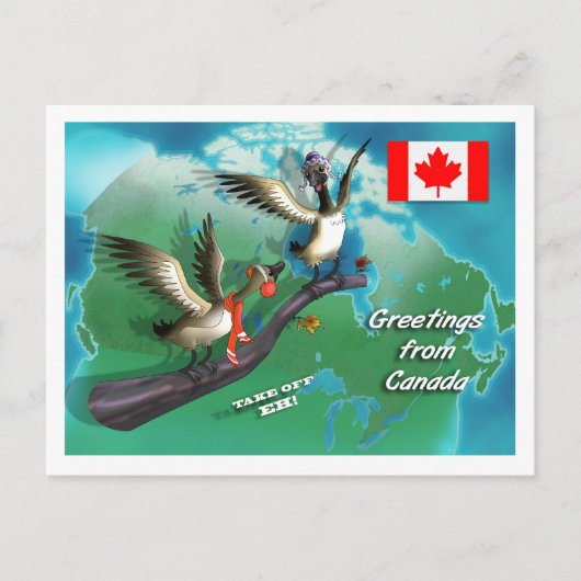 Canadese ganzen briefkaart (Voorkant)
