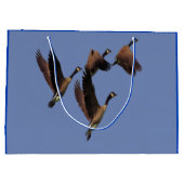 Canadese ganzen die in een kinder ontwerp van een  groot cadeauzakje (Achterkant)