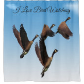 Canadese ganzen die samen een kinder ontwerp gebru douchegordijn (Voorkant)