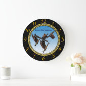 Canadese ganzen die samen een kinder ontwerp gebru grote klok (Huis)