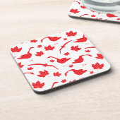 Canadese ganzen en esdoornbladeren - Canadese vlag Bier Onderzetter (Linkerzijde)