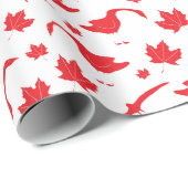 Canadese ganzen en esdoornbladeren - Canadese vlag Cadeaupapier (Rol Hoek)