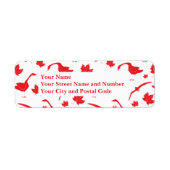 Canadese ganzen en esdoornbladeren - Canadese vlag Etiket (Voorkant)