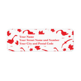 Canadese ganzen en esdoornbladeren - Canadese vlag Etiket