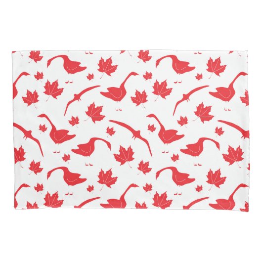 Canadese ganzen en esdoornbladeren - Canadese vlag Kussensloop (Voorkant)