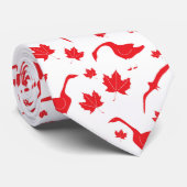 Canadese ganzen en esdoornbladeren - Canadese vlag Stropdas (Opgerold)