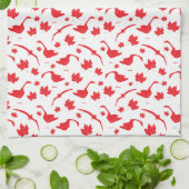 Canadese ganzen en esdoornbladeren - Canadese vlag Theedoek (Gevouwen)