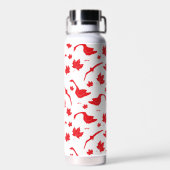 Canadese ganzen en esdoornbladeren - Canadese vlag Waterfles (Achterkant)