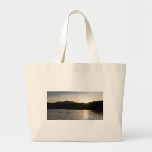 Canadese ganzen en zonsondergang over Spring Valle Grote Tote Bag